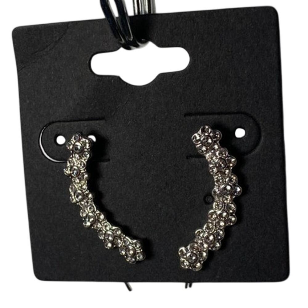 Sparkly Silver Ear Cuffs - Convertible Earrings